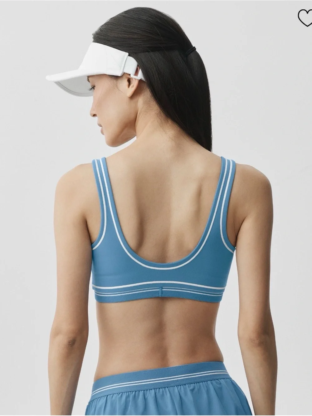 Alo Airbrush Heart Throb Bra - California Blue/White